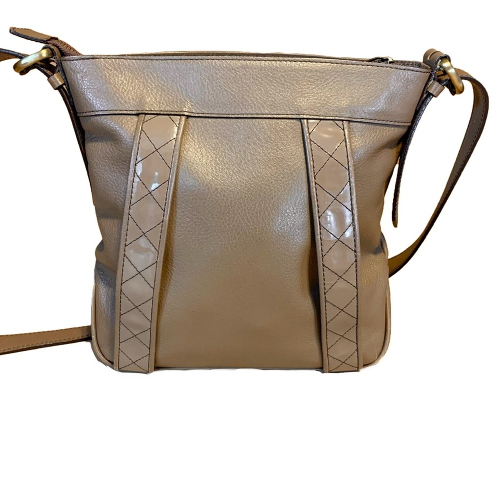 VTG BURBERRY DARK TAUPE BROWN LEATHER CROSSBODY OR SHOULDER BAG - Picture 5 of 14